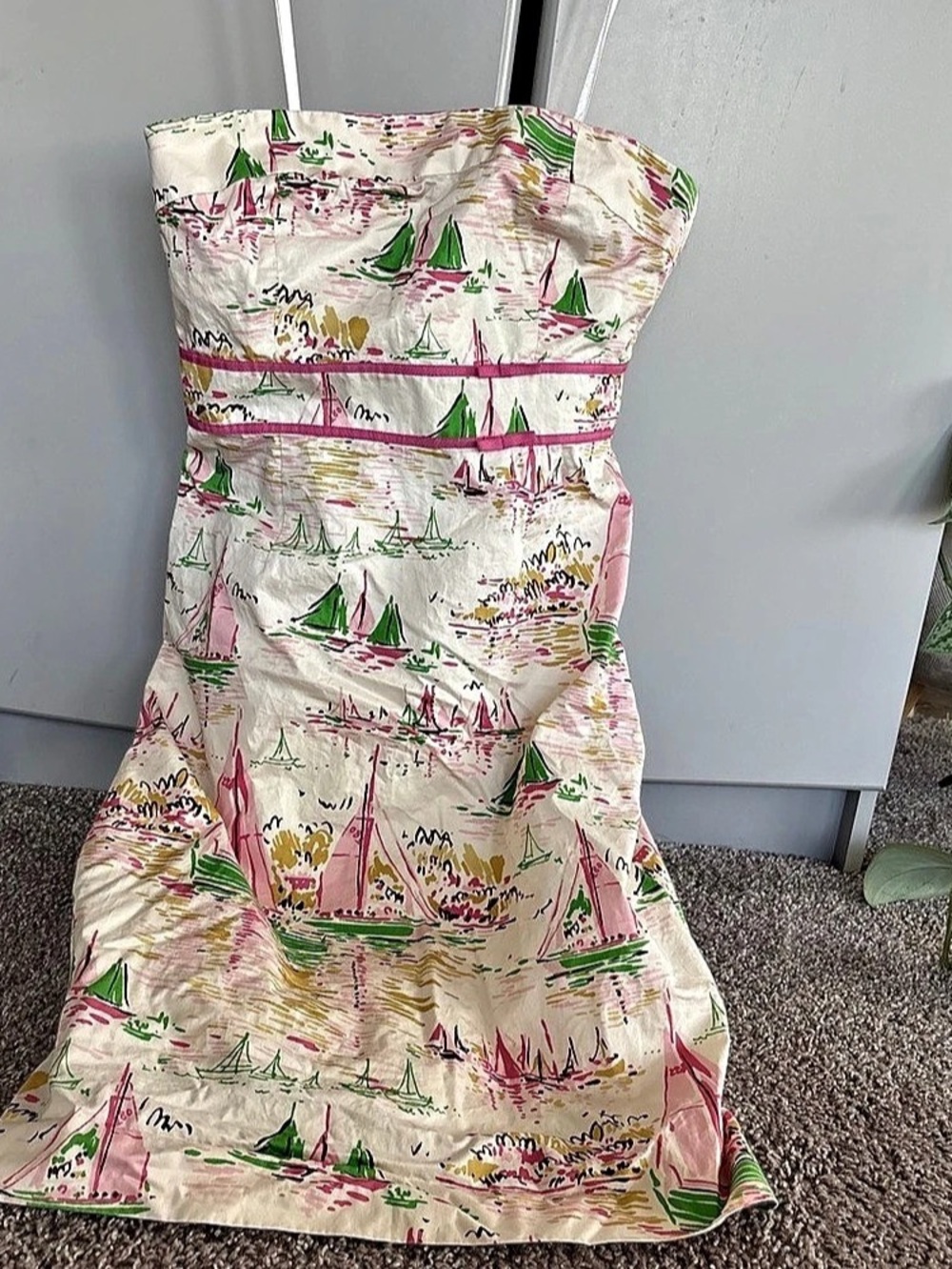 J.Crew Tie-front cotton poplin dress in Ratti® regatta print Abstract Print
